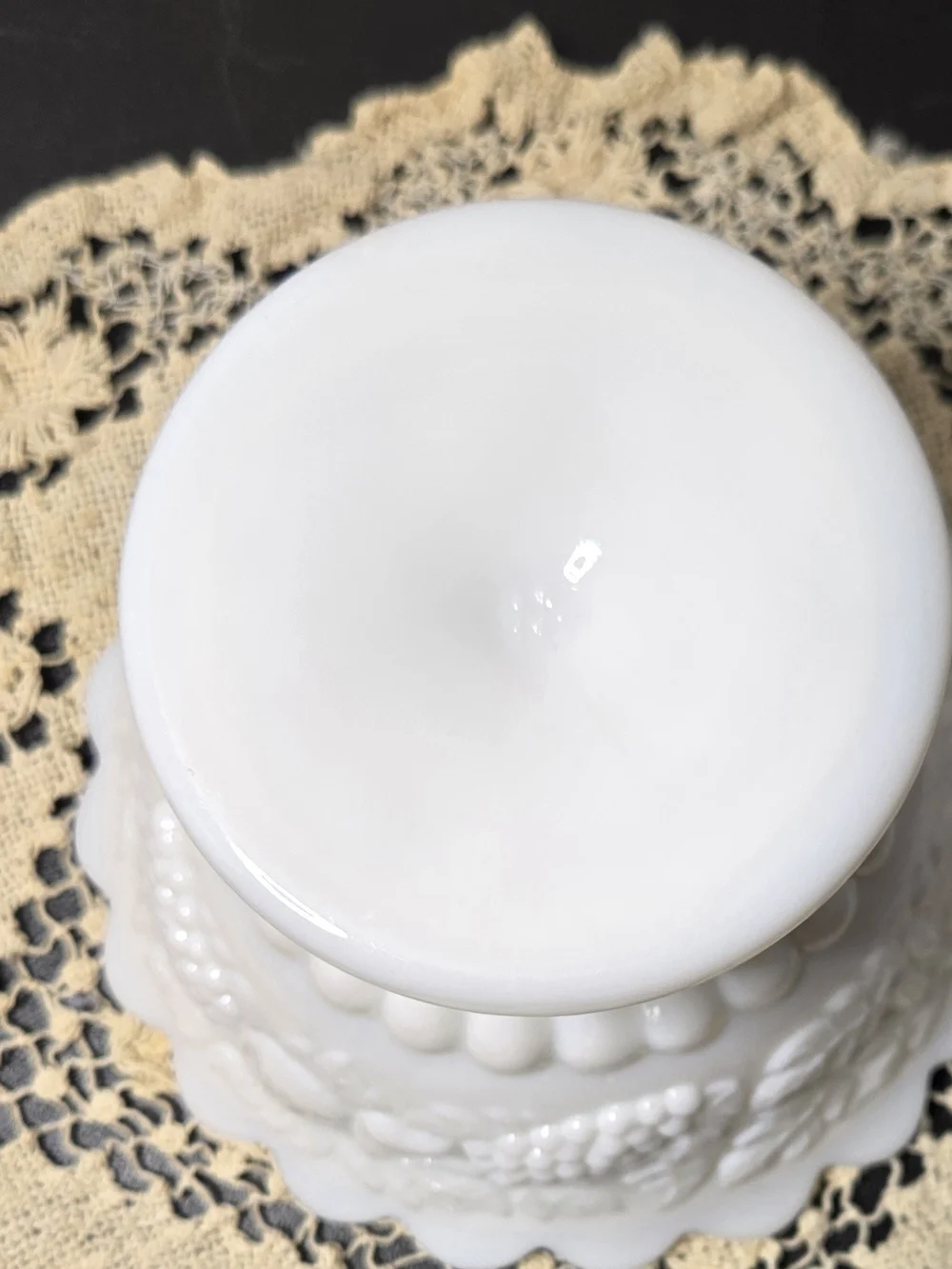 Classic White Milk Glass Covered Compote Bowl